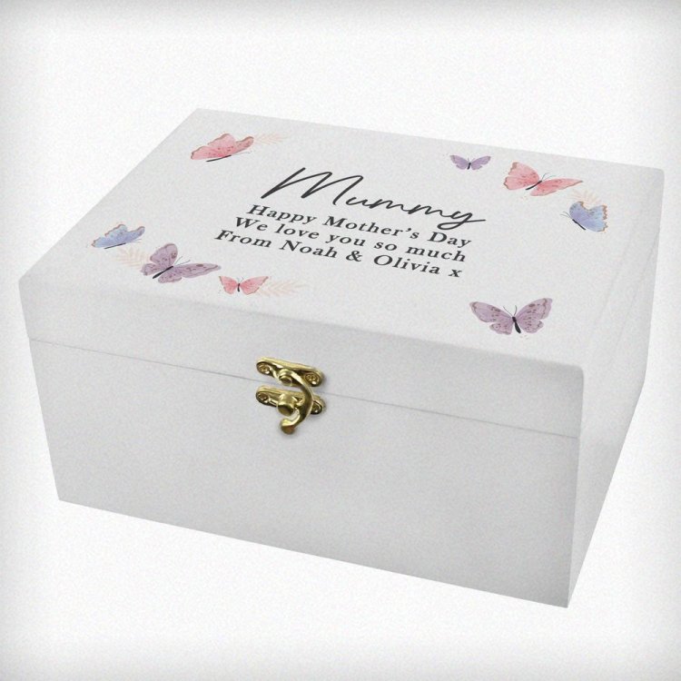Modal Additional Images for Personalised Butterfly Wooden Keepsake Box