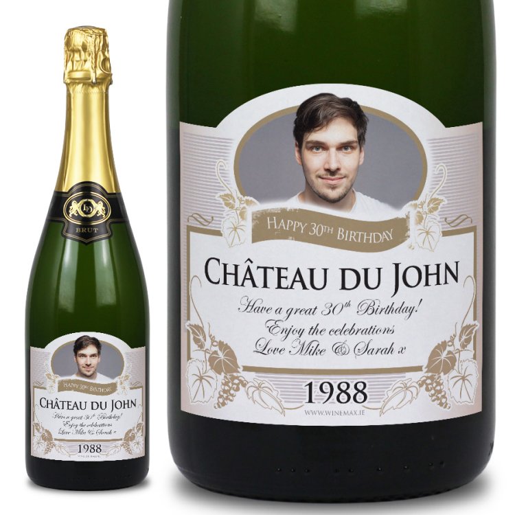 (image for) 30th Birthday Present Personalised Birthday Champagne - Click Image to Close