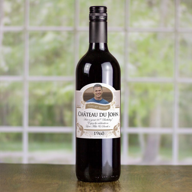 (image for) 60th Birthday Present Personalised Gift Wine - Click Image to Close