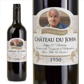 (image for) 70th Birthday Present Personalised Gift Wine
