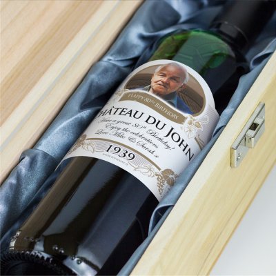(image for) 80th Birthday Gift Personalised Chateau Wine