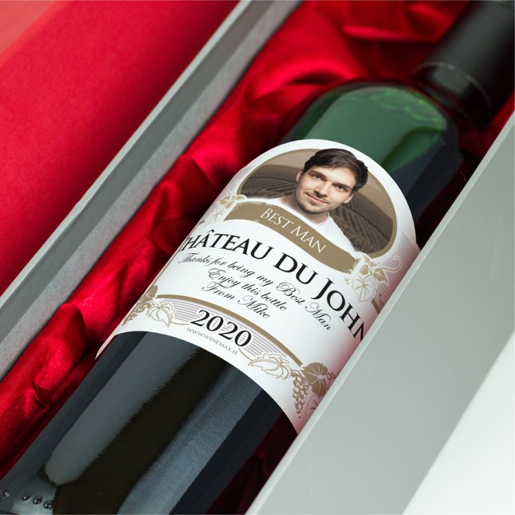 (image for) Best Man Gift Personalised Wine Wedding Present - Click Image to Close