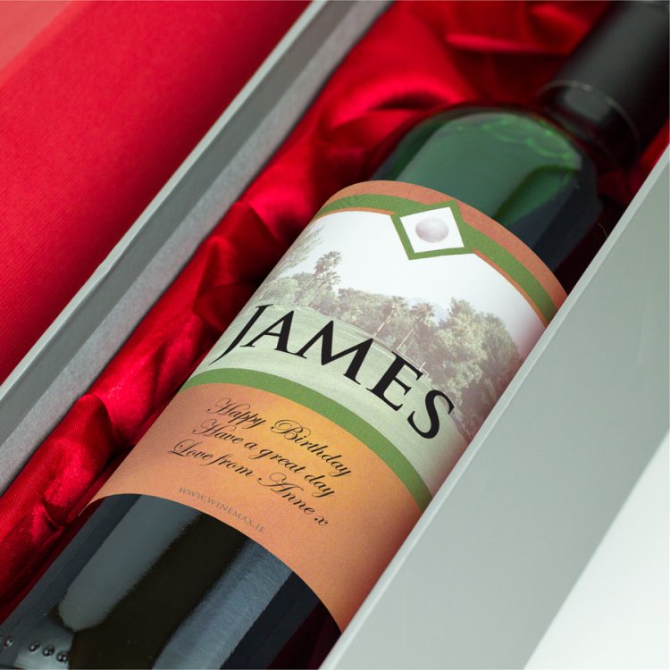 (image for) Golf Personalised Birthday Gift Labelled Wine - Click Image to Close