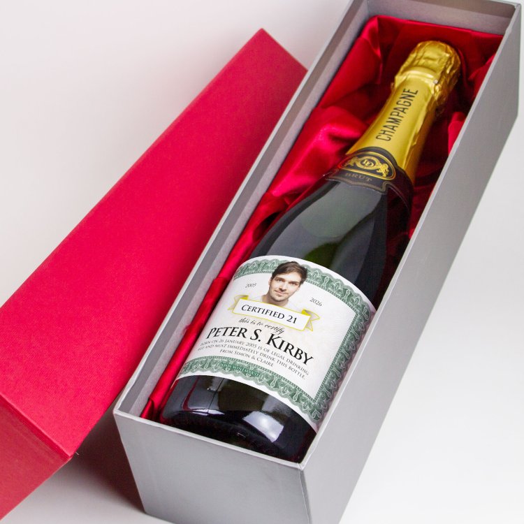 (image for) 21st Birthday Present Personalised Birthday Champagne - Click Image to Close