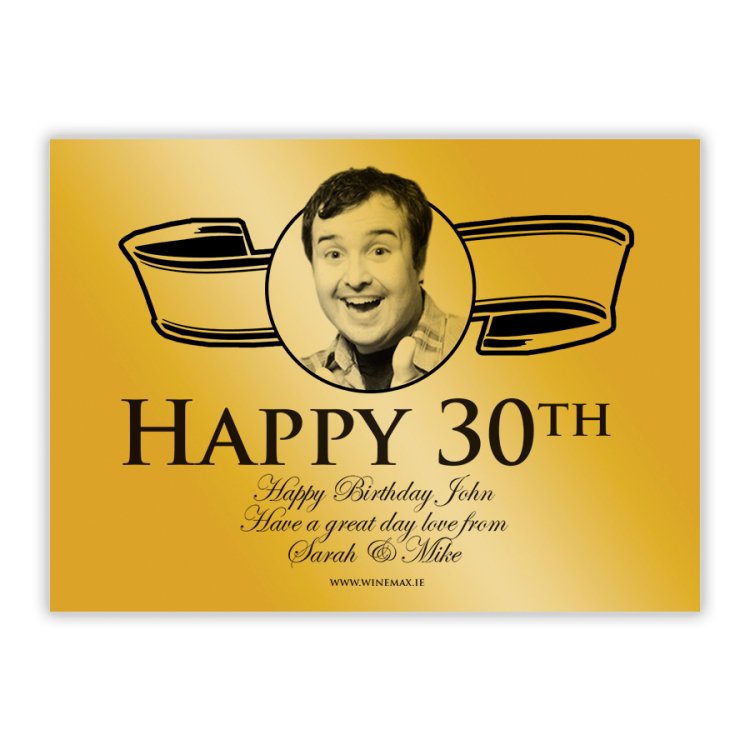 (image for) 30th Birthday Gold Label Personalised Birthday Champagne - Click Image to Close