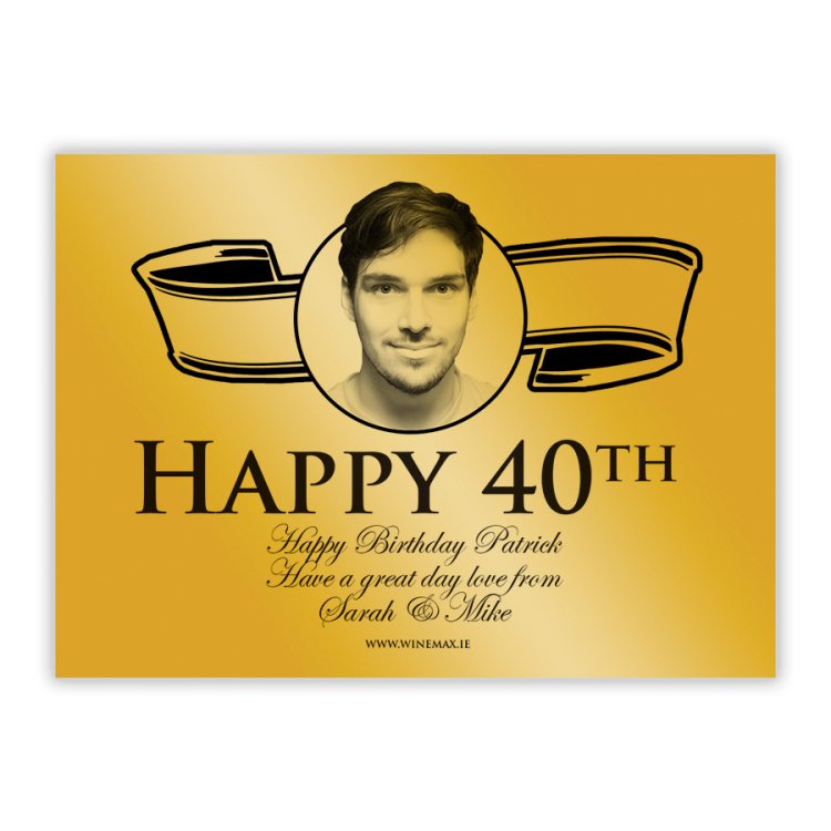 (image for) 40th Birthday Gold Label Personalised Birthday Champagne - Click Image to Close