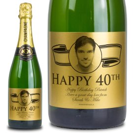 (image for) 40th Birthday Gold Label Personalised Birthday Champagne