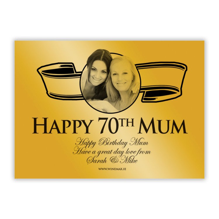 (image for) 70th Birthday Present Gold Label Personalised Birthday Champagne - Click Image to Close