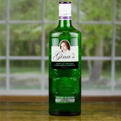 (image for) Personalised Gordons Gin Bottle BIG FACE 70cl