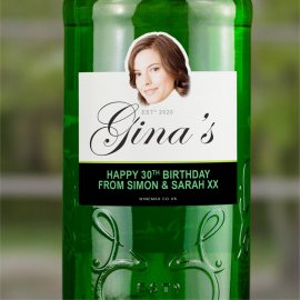 (image for) 18th Birthday Gift Personalised Gordons Gin Bottle BIG FACE 70cl
