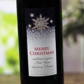 (image for) Crystal Personalised Christmas Labelled Wine