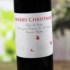 (image for) Silhouette Personalised Christmas Labelled Wine
