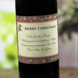 (image for) Holly Personalised Christmas Labelled Wine