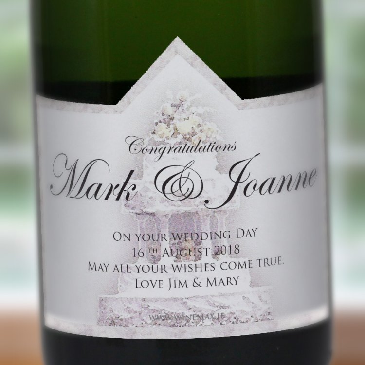 (image for) Wedding Cake Personalised Wedding Labelled Wine - Click Image to Close