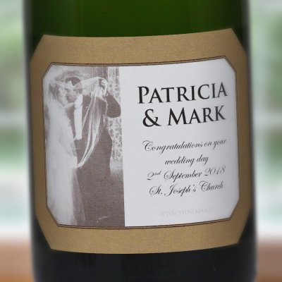 (image for) Unveiled Kiss Personalised Wedding Labelled Wine
