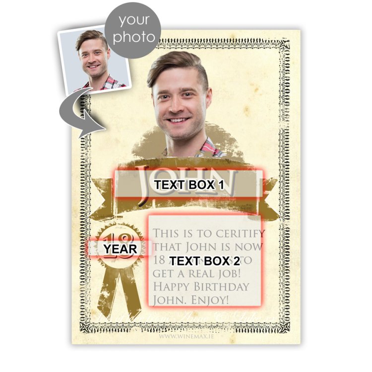 (image for) 18th Birthday Present Personalised Birthday Wine - Click Image to Close