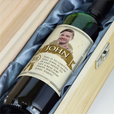 (image for) 18th Birthday Present Personalised Birthday Wine