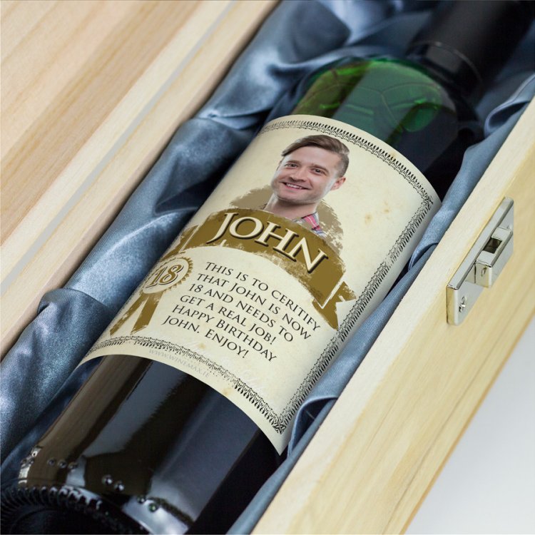 Modal Additional Images for 18th Birthday Present Personalised Birthday Wine