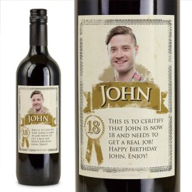 (image for) 18th Birthday Present Personalised Birthday Wine