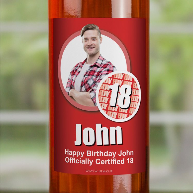 (image for) 18 Cert Personalised Birthday Gift Labelled Wine - Click Image to Close