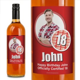 (image for) 18 Cert Personalised Birthday Gift Labelled Wine