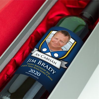(image for) Cavan GAA Birthday Present Personalised Wine Gift