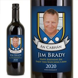 (image for) Cavan GAA Birthday Present Personalised Wine Gift