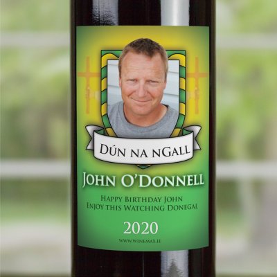(image for) Donegal GAA Fan Birthday Present Personalised Wine Gifts