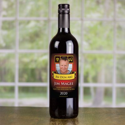 (image for) Down GAA Fan Birthday Present Personalised Wine Gifts