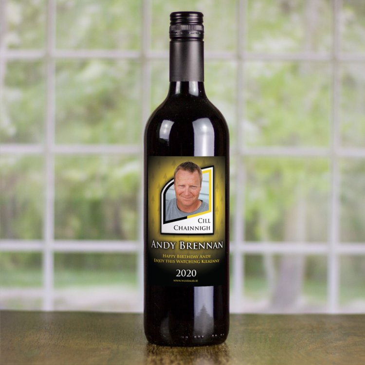 (image for) Kilkenny GAA Fan Birthday Present Personalised Wine Gifts - Click Image to Close