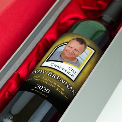 (image for) Kilkenny GAA Fan Birthday Present Personalised Wine Gifts