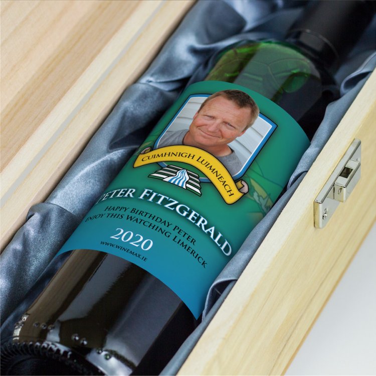 (image for) Limerick GAA Fan Birthday Present Personalised Wine Gifts - Click Image to Close