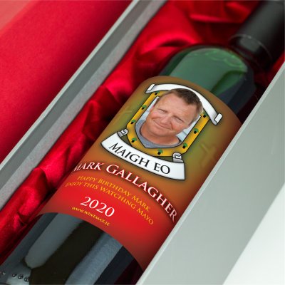 (image for) Mayo GAA Fan Birthday Present Personalised Wine Gifts