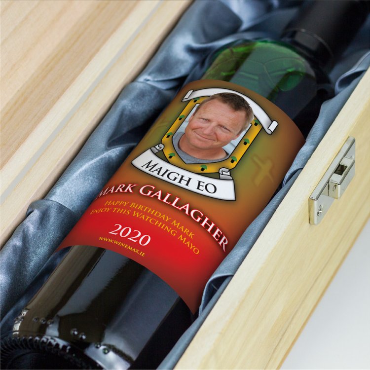 (image for) Mayo GAA Fan Birthday Present Personalised Wine Gifts - Click Image to Close
