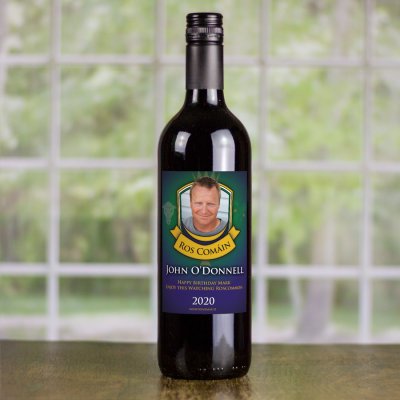(image for) Roscommon GAA Fan Birthday Present Personalised Wine Gifts