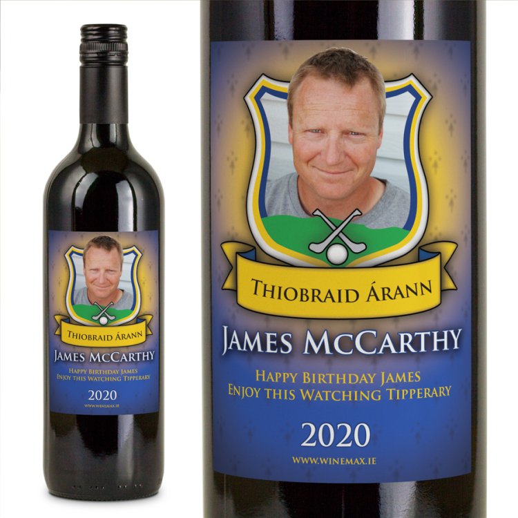 (image for) Tipperary GAA Fan Birthday Present Personalised Wine Gifts - Click Image to Close