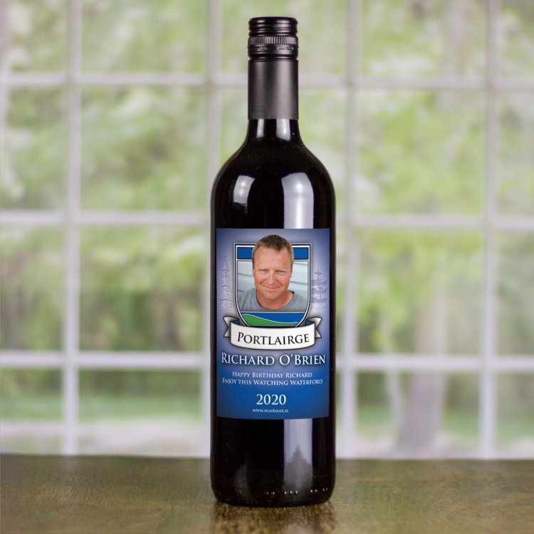 (image for) Waterford GAA Fan Birthday Present Personalised Wine Gifts - Click Image to Close
