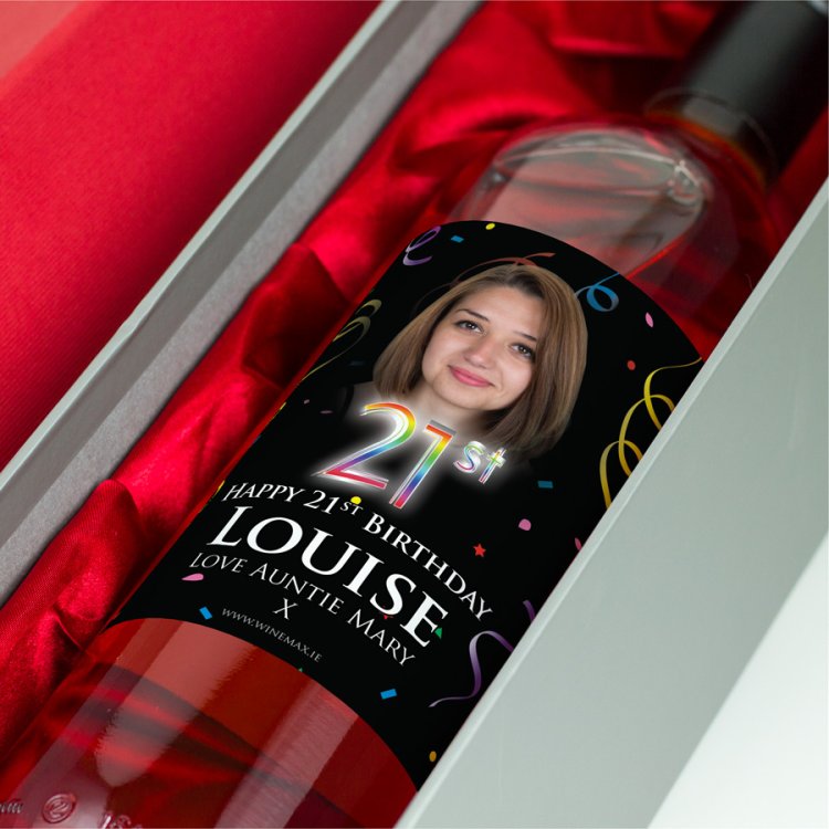(image for) 21st Birthday Personalised Birthday Gift Labelled Wine - Click Image to Close