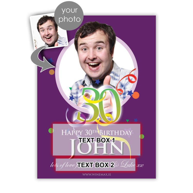 (image for) 30th Birthday Personalised Birthday Gift Labelled Wine - Click Image to Close