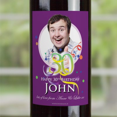 (image for) 30th Birthday Personalised Birthday Gift Labelled Wine