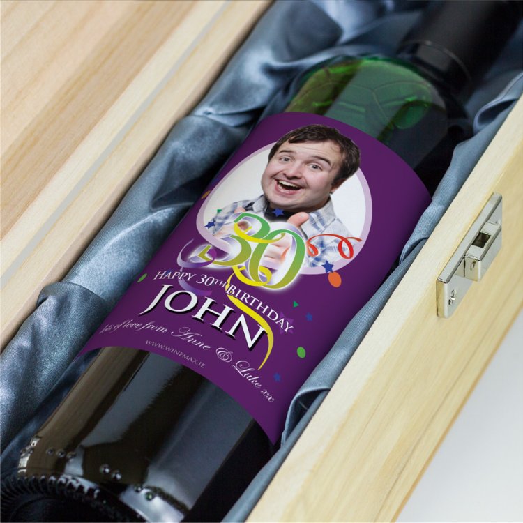 Modal Additional Images for 30th Birthday Personalised Birthday Gift Labelled Wine
