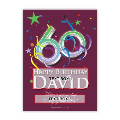 (image for) 60th Birthday Personalised Birthday Gift Wine