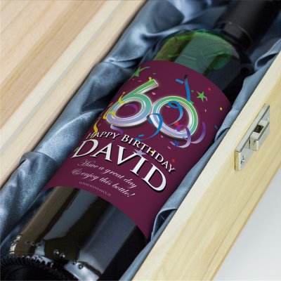 (image for) 60th Birthday Personalised Birthday Gift Wine