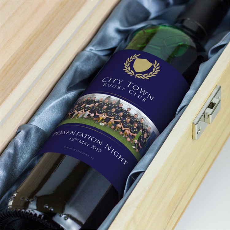 Modal Additional Images for Rugby Club Wine Personalised With Logo or Crest