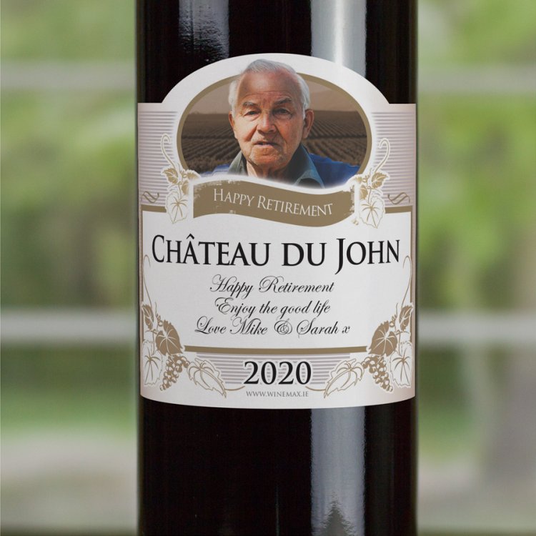 (image for) Retirement Gift Personalised Wine Own Label - Click Image to Close