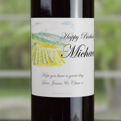 (image for) Watercolour Personalised Gift Labelled Wine