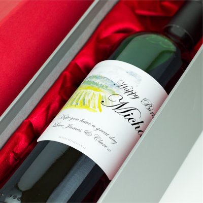 (image for) Watercolour Personalised Gift Labelled Wine