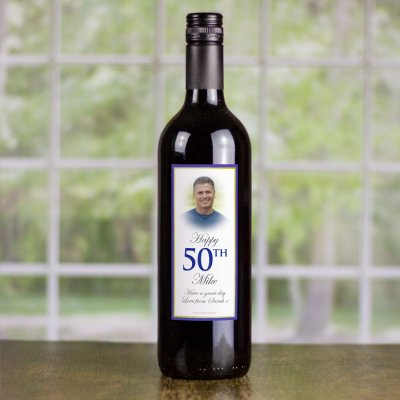 (image for) Electric Blue Personalised Gift Labelled Wine