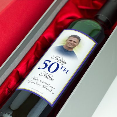 (image for) Electric Blue Personalised Gift Labelled Wine