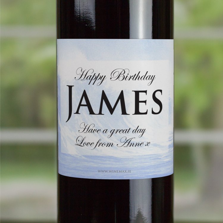 (image for) Waves Personalised Gift Labelled Wine - Click Image to Close